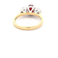 Ruby and Round Brilliant Cut Diamond 3 Stone Ring