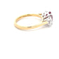 Ruby and Round Brilliant Cut Diamond 3 Stone Ring