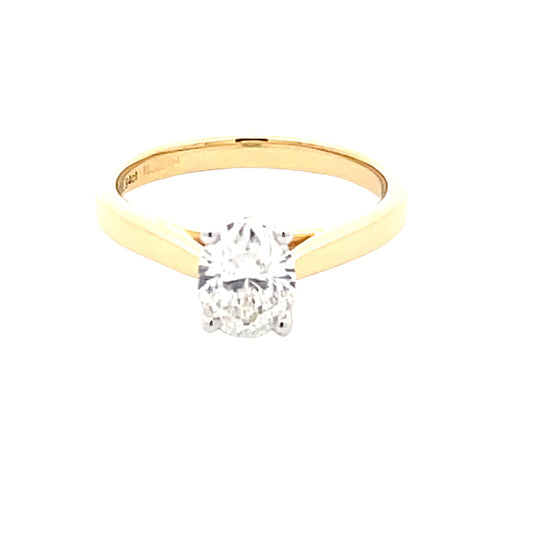 Aurora Oval Shaped Diamond Solitaire Ring - 0.94cts