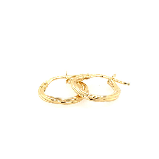 Yellow Gold Twisted Hoop Earrings