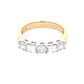 Round brilliant and Emerald cut diamond 5 stone eternity style ring - 1.20cts