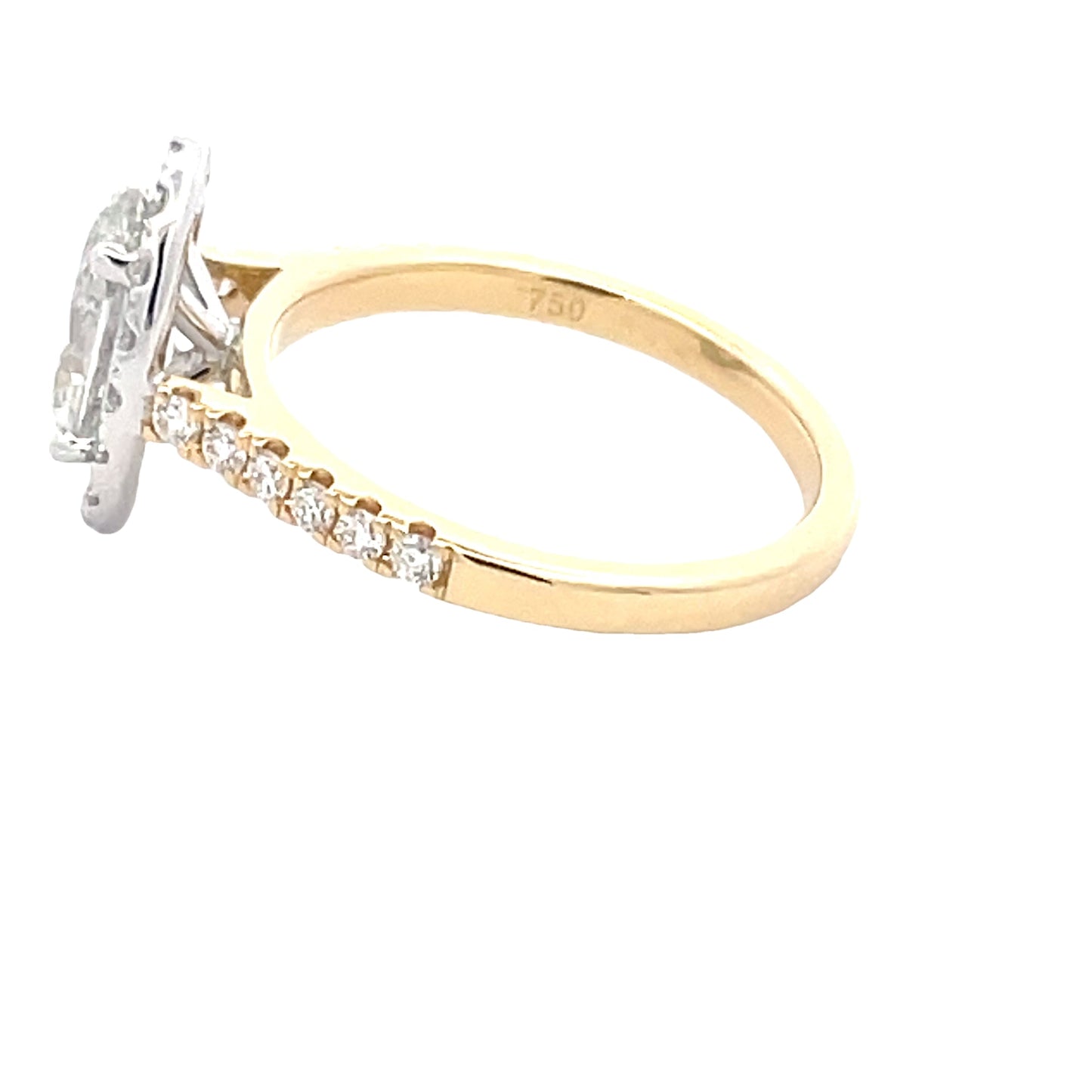 Oval Shaped Diamond Halo cluster Style Ring - 1.69cts