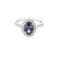 Purple sapphire and Round Brilliant Cut Diamond Halo Cluster Style Ring
