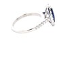 Marquise Shaped sapphire and Diamond Halo Cluster Ring