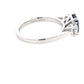 Octagonal Sapphire and round brilliant cut diamond 3 stone ring