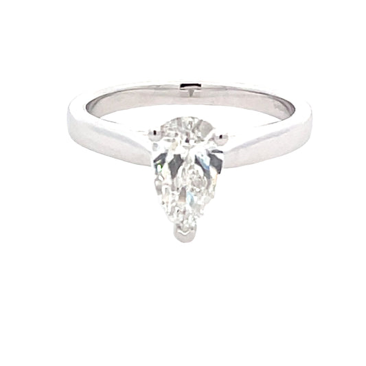 Pear Shaped Diamond Solitaire Ring - 1.00cts