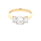 Aurora Oval Shaped Diamond 3 Stone Ring - 1.13cts