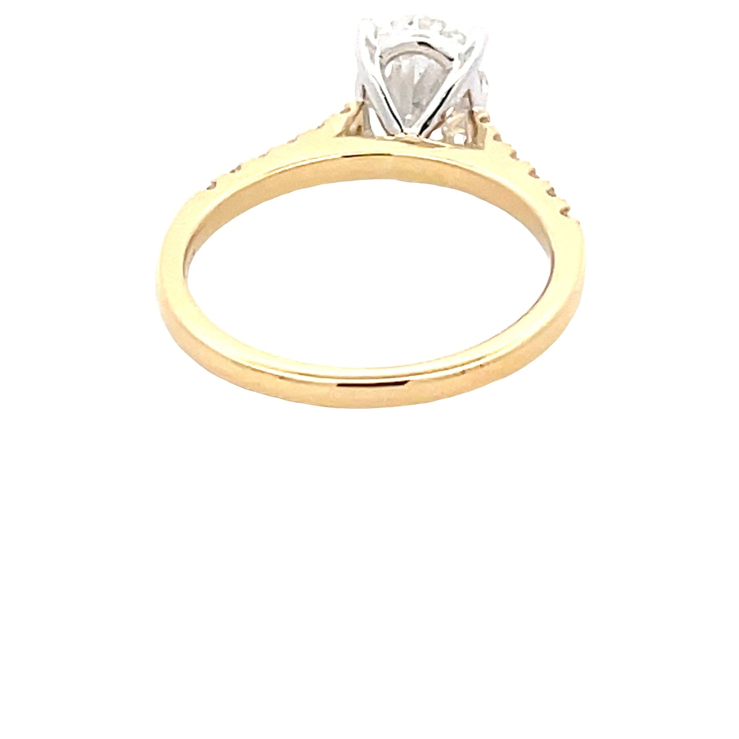 Oval Shaped Diamond Solitaire With Diamond Set Shoulders - 2.26cts