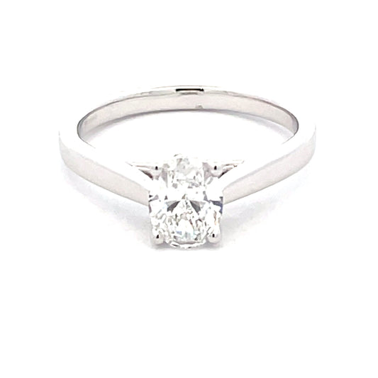 Oval Shaped Diamond Solitaire Ring - 0.80cts