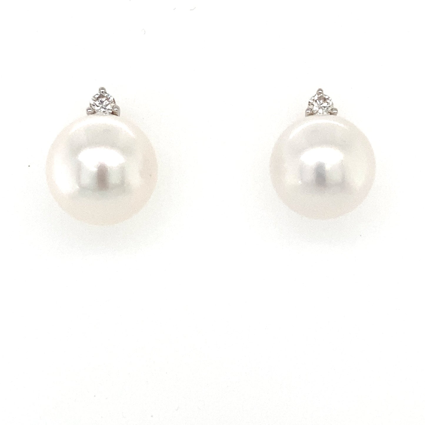 Akoya Pearl and Round Brilliant Cut Diamond Earrings  Gardiner Brothers   