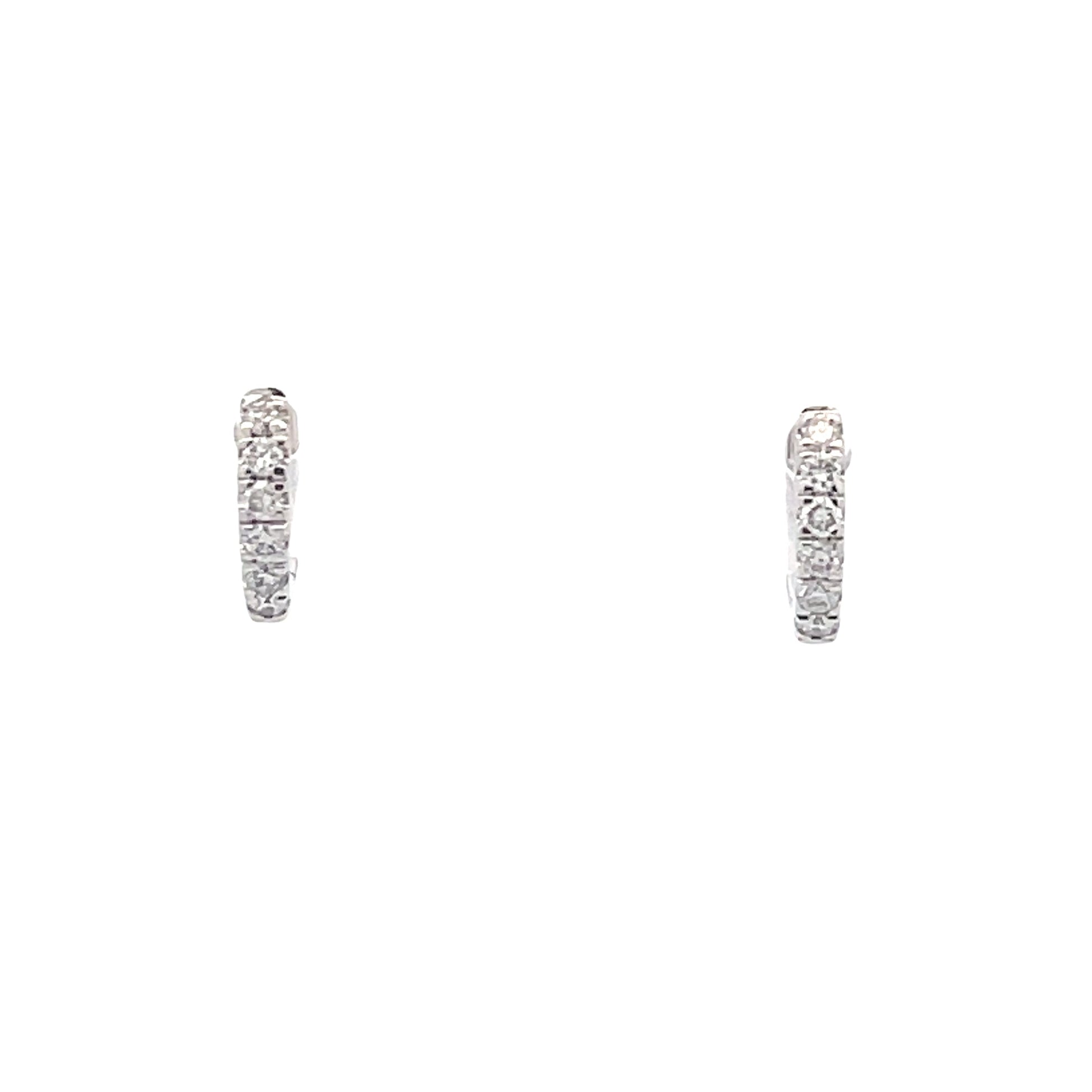 Round Brilliant Cut Diamond 8mm Hoop Earrings - 0.10cts  Gardiner Brothers   