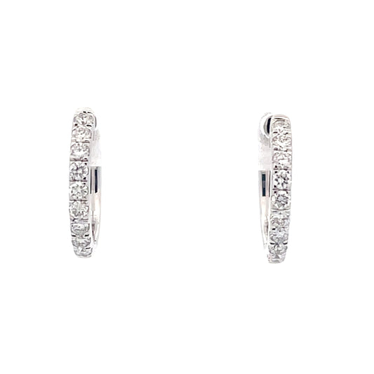 Round Brilliant Cut Diamond 14mm Hoop Earrings - 0.30cts  Gardiner Brothers   