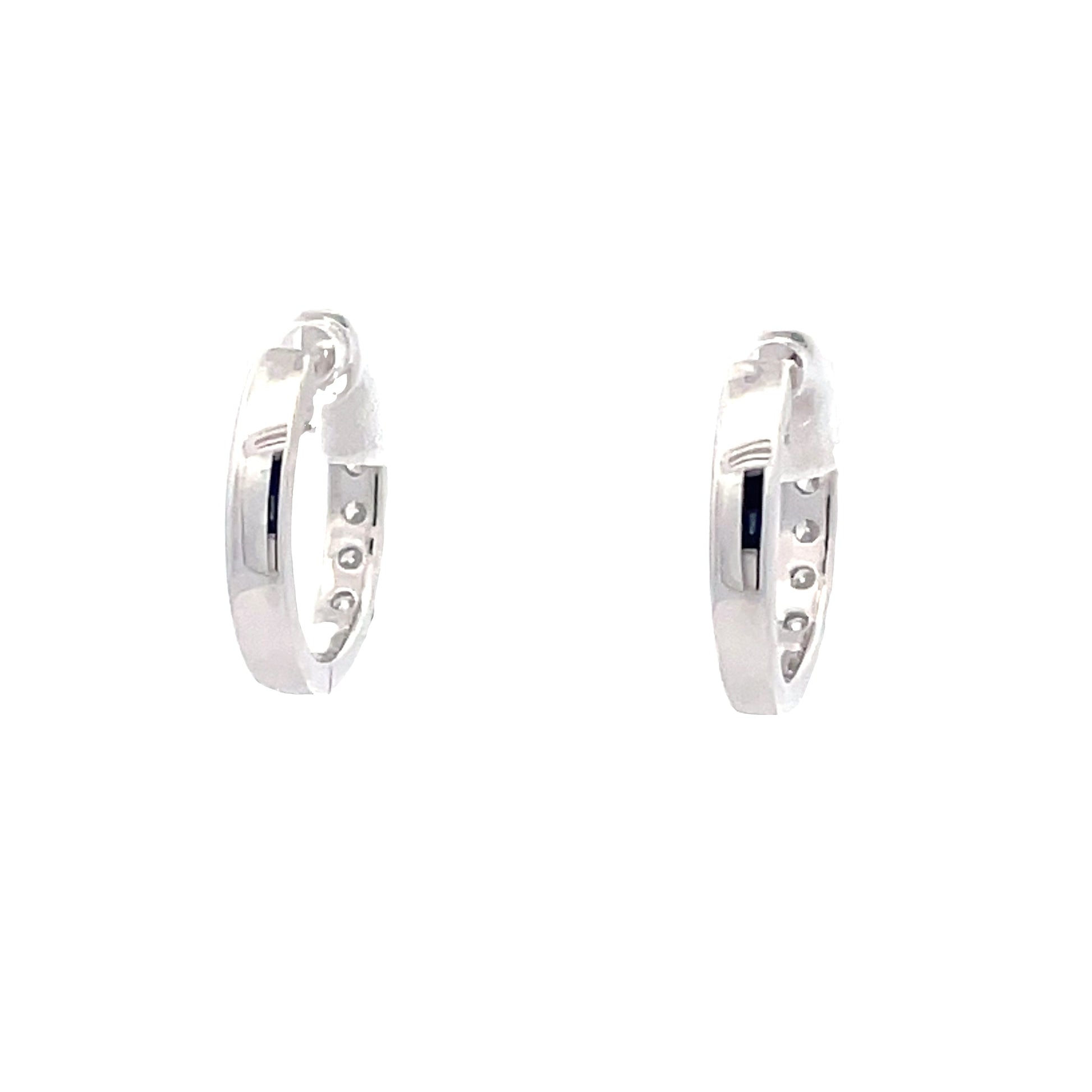 Round Brilliant Cut Diamond 14mm Hoop Earrings - 0.50cts  Gardiner Brothers   