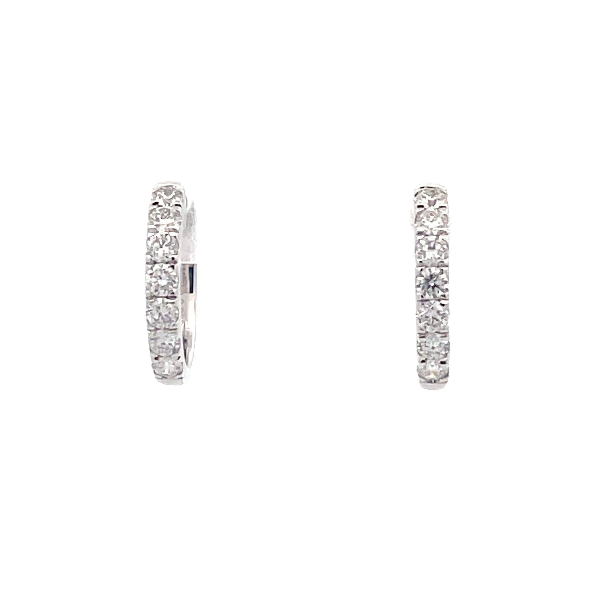 Round Brilliant Cut Diamond 14mm Hoop Earrings - 0.50cts  Gardiner Brothers   