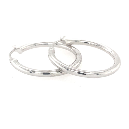 White Gold Hoop Earrings  Gardiner Brothers   