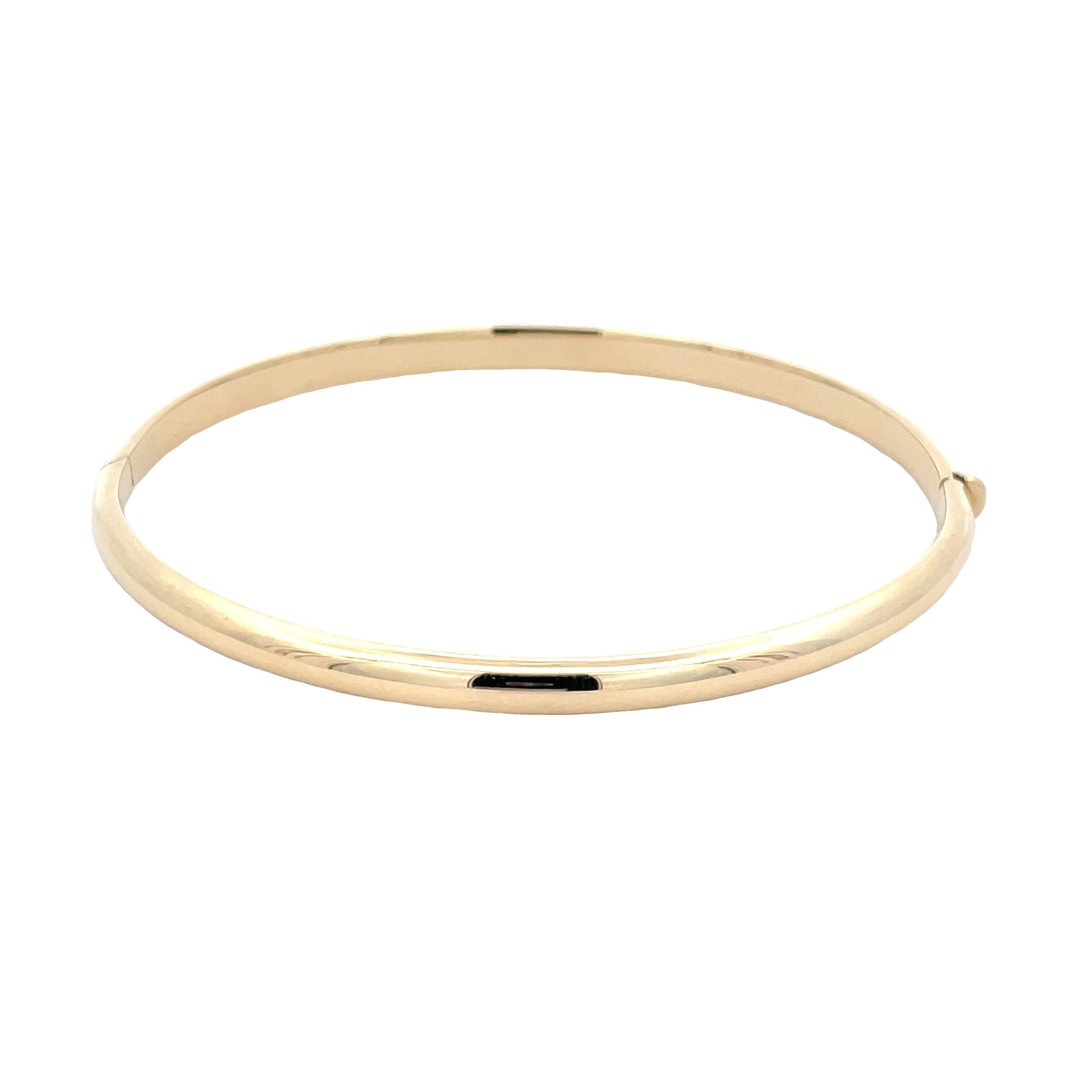 Yellow Gold 4mm "D" Shape Bangle  Gardiner Brothers   