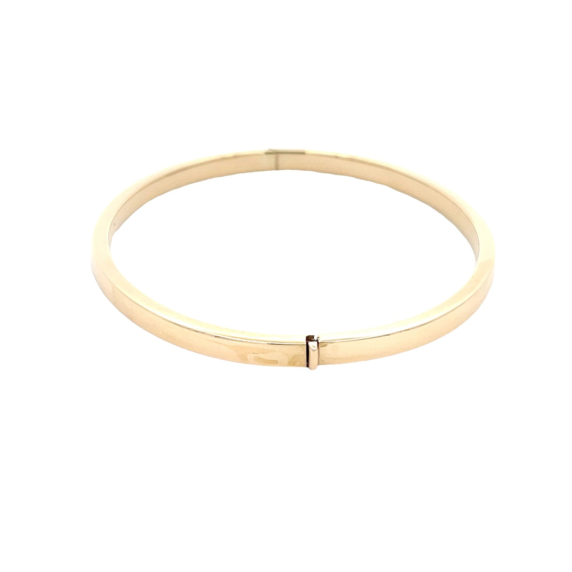 Yellow Gold 4mm Flat Profile Bangle  Gardiner Brothers   