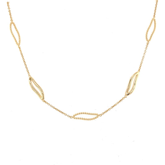 Yellow Gold Wavy Link Necklace  Gardiner Brothers   