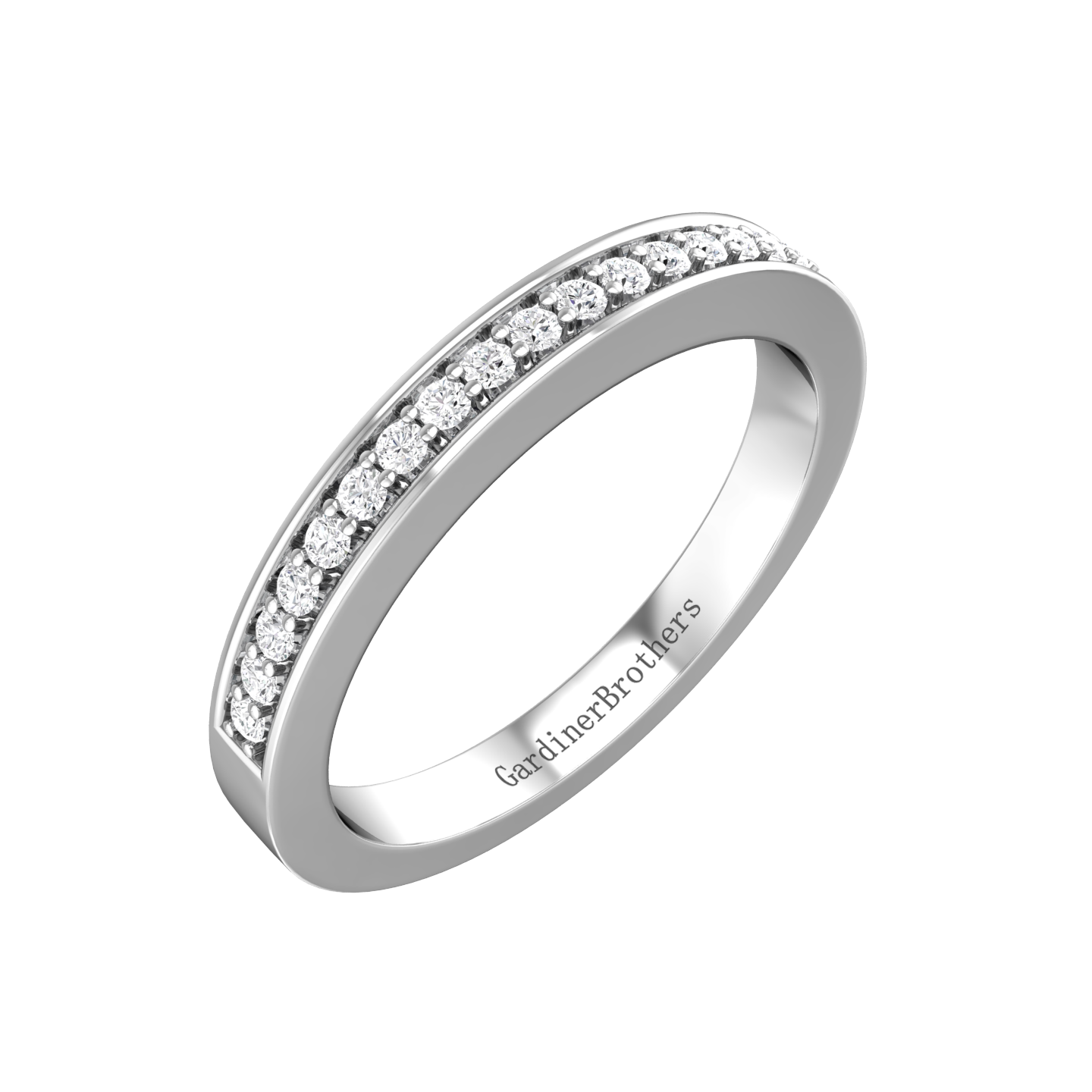 Diamond Set Pavé Style Wedding Band  Gardiner Brothers   