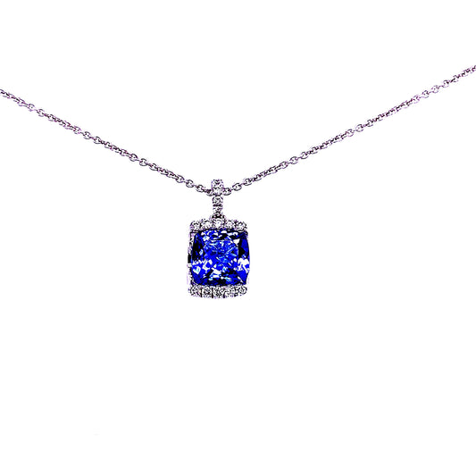 Tanzanite and Diamond Pendant  Gardiner Brothers