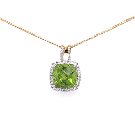 Peridot and Diamond Pendant  Gardiner Brothers