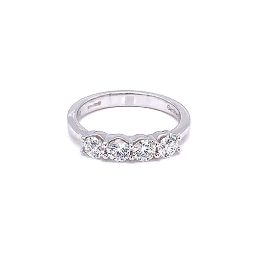 Diamond 4 Stone Round Brilliant Cut Eternity Ring - 0.75cts  gardiner-brothers