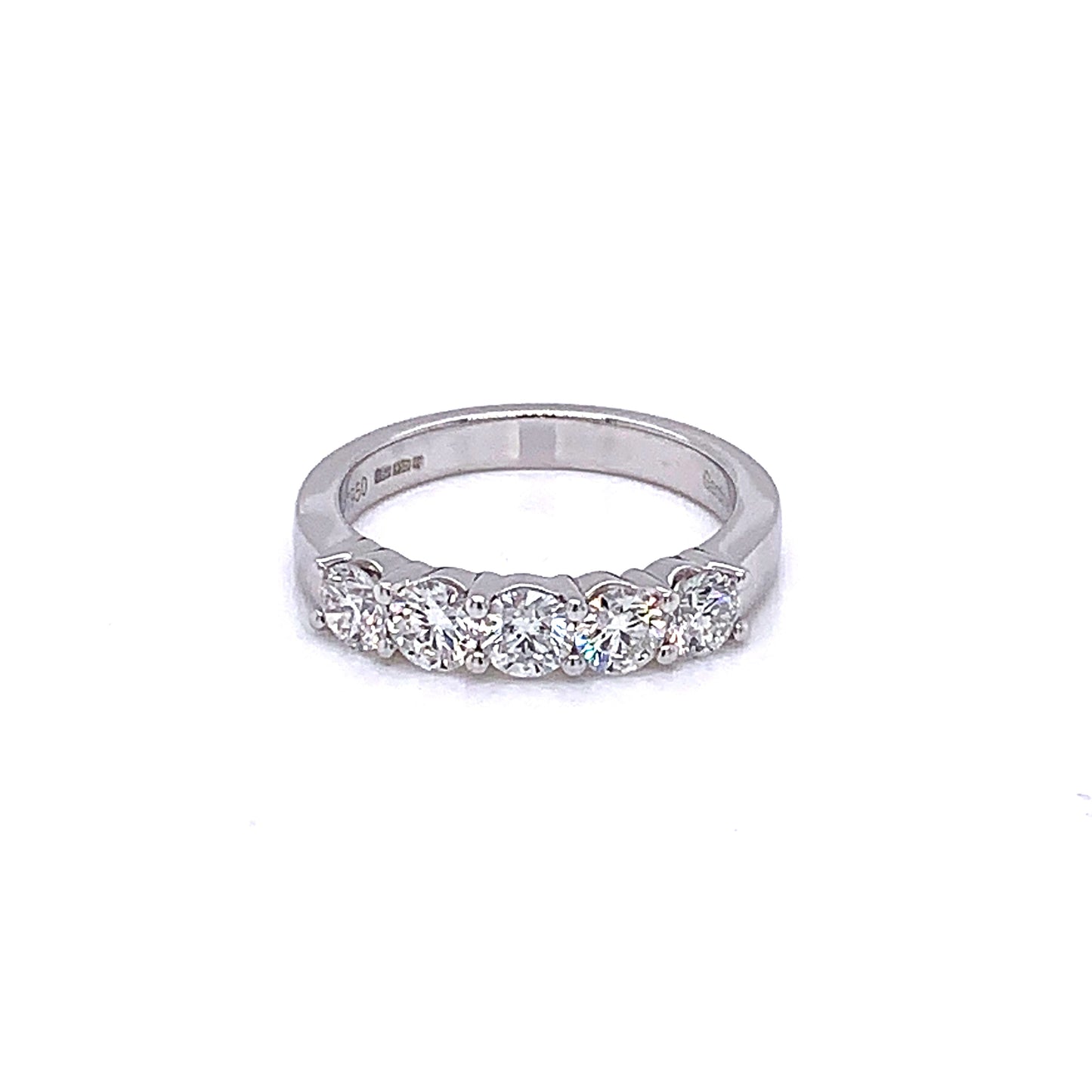 Round Brilliant Cut Diamond 5 Stone Eternity Ring - 1.00cts  gardiner-brothers