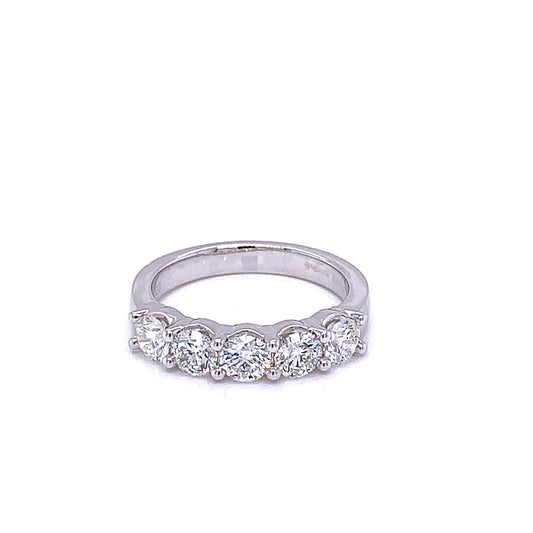 Round Brilliant Cut 5 Stone Diamond Eternity Ring - 1.60cts  Gardiner Brothers