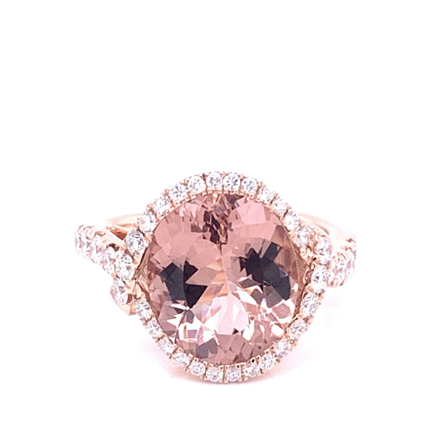 Morganite and Diamond Halo Ring  Gardiner Brothers