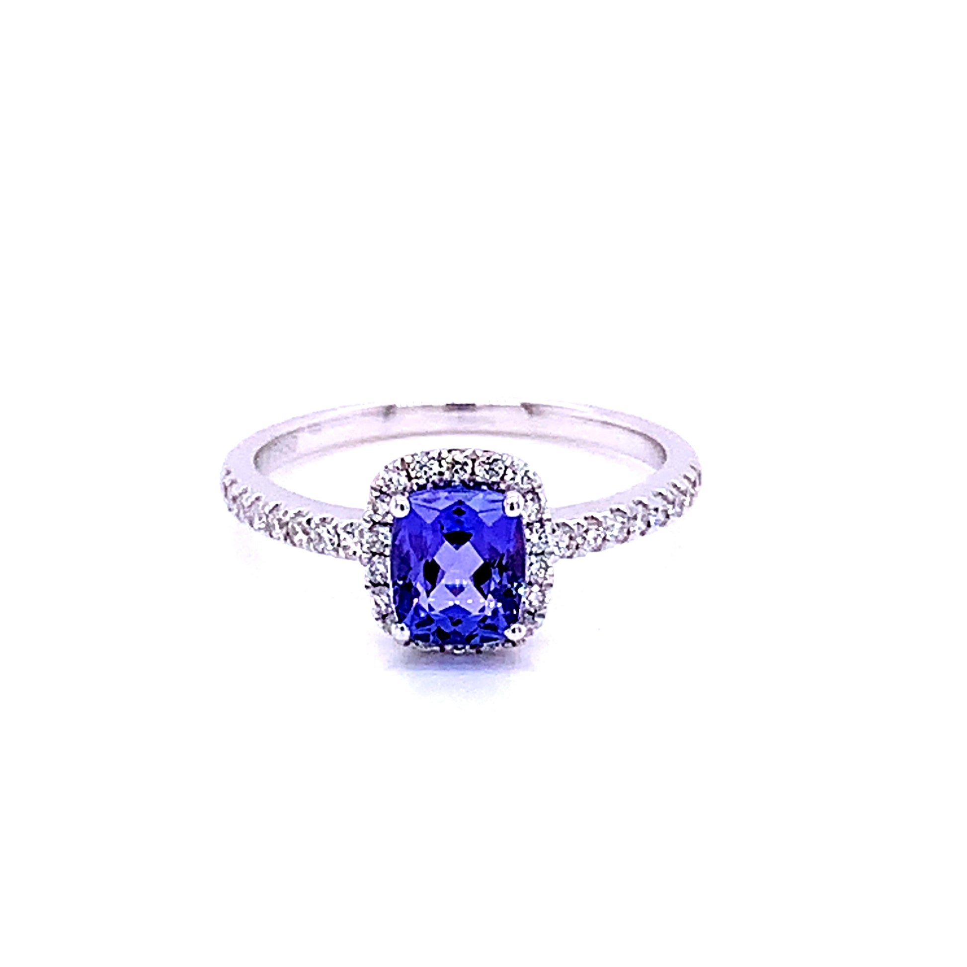 Tanzanite and Diamond Halo Style Ring  Gardiner Brothers