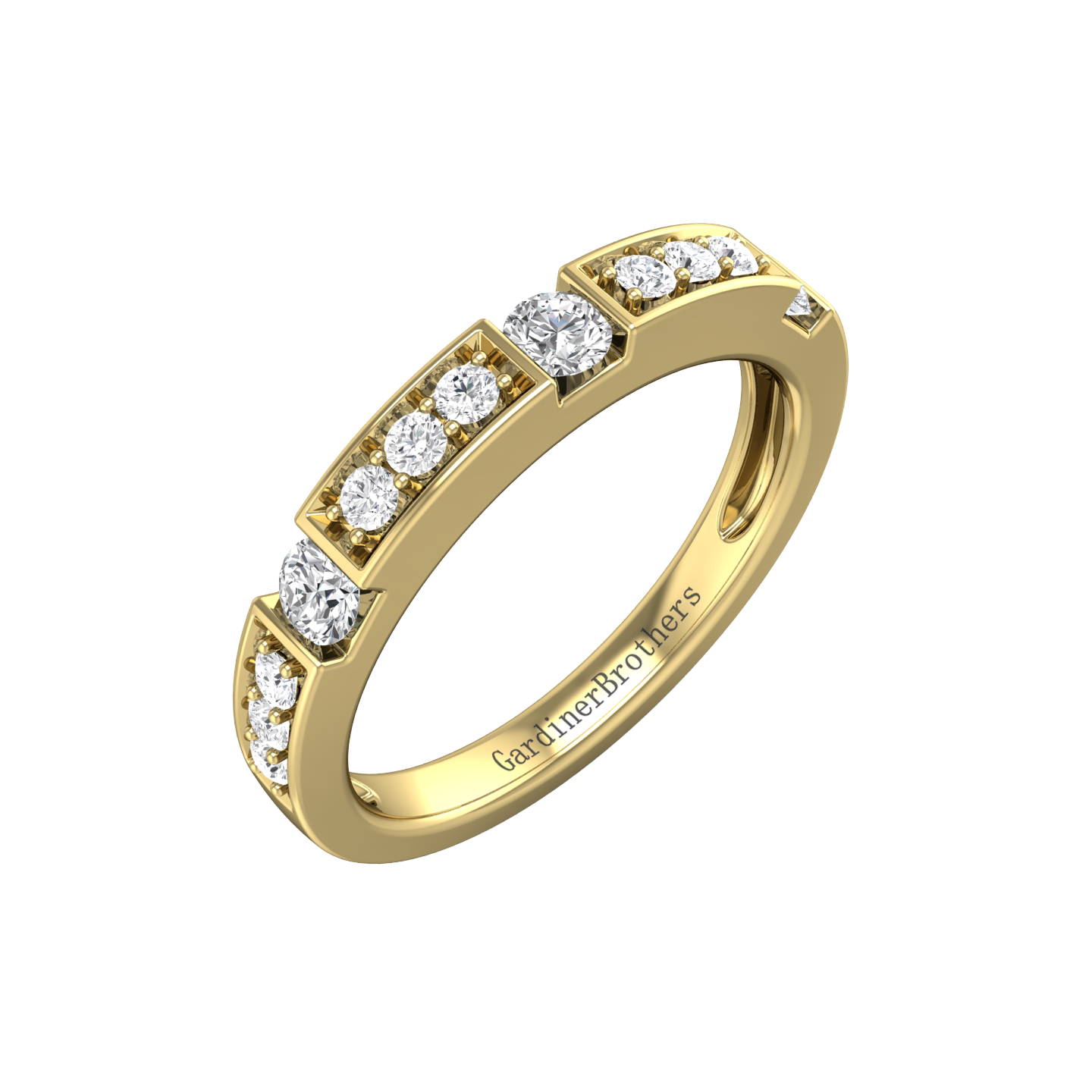 Round Brilliant Cut Diamond Set Wedding Band  Gardiner Brothers 0.30cts 18ct Yellow Gold 