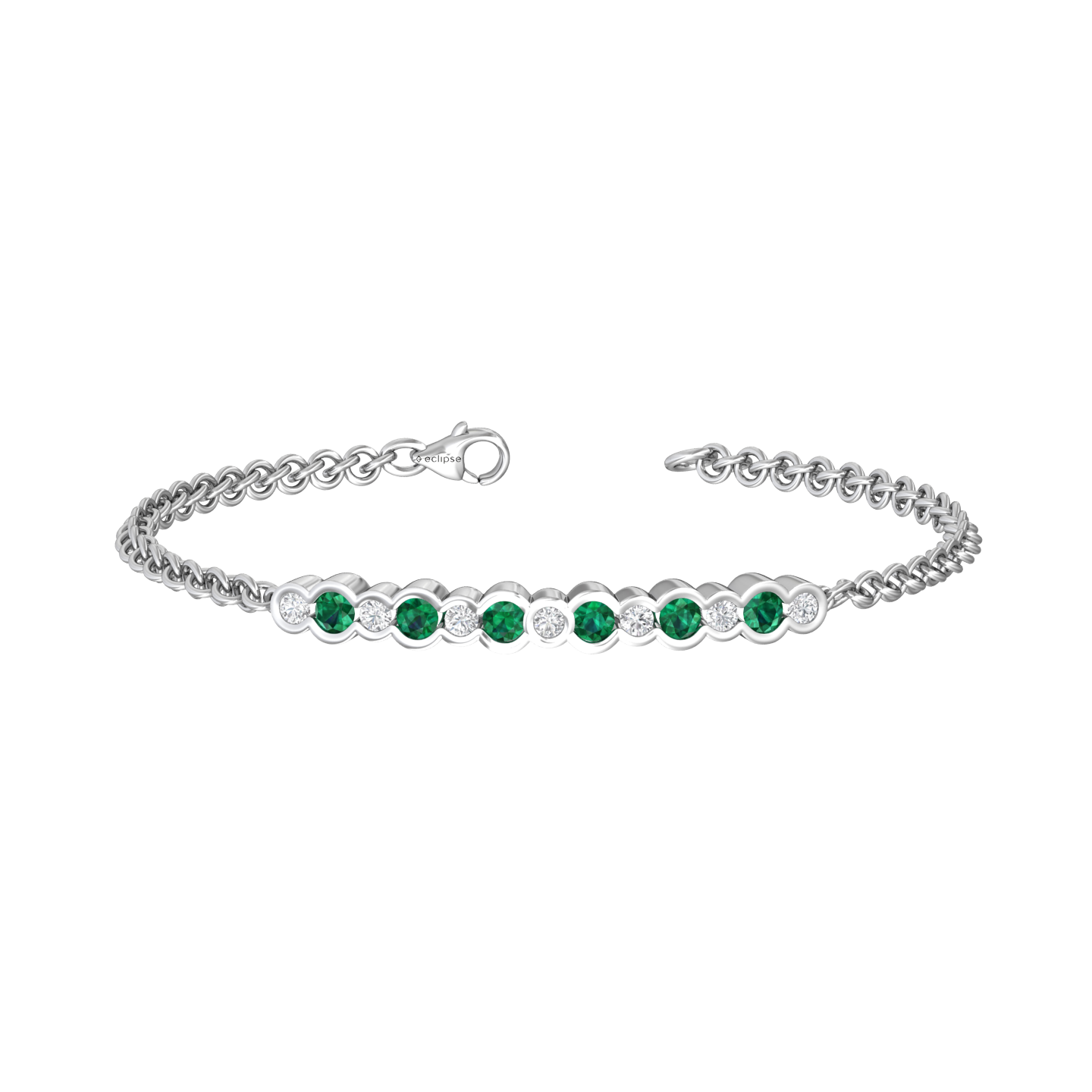 Eclipse Collection Emerald and Diamond Bracelet  Gardiner Brothers   