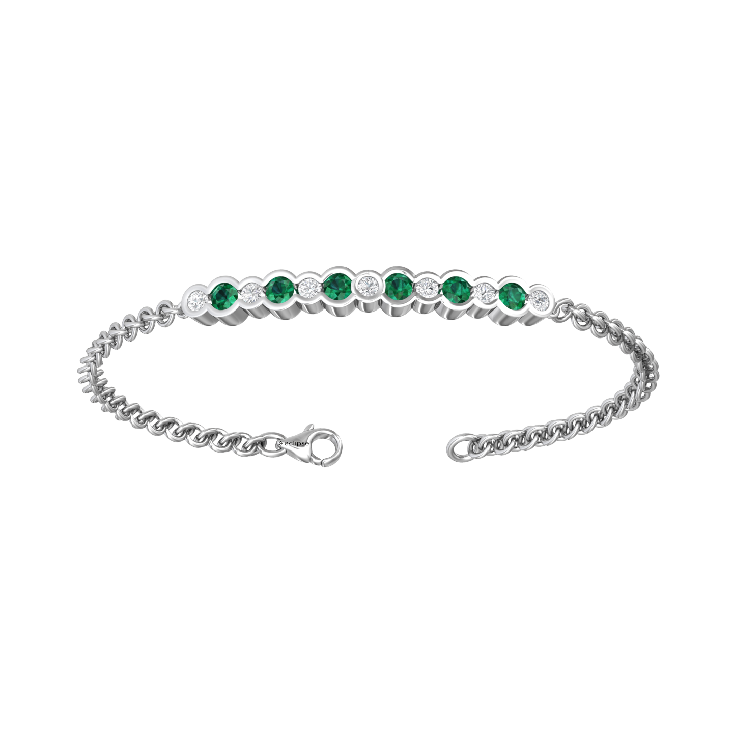 Eclipse Collection Emerald and Diamond Bracelet  Gardiner Brothers   