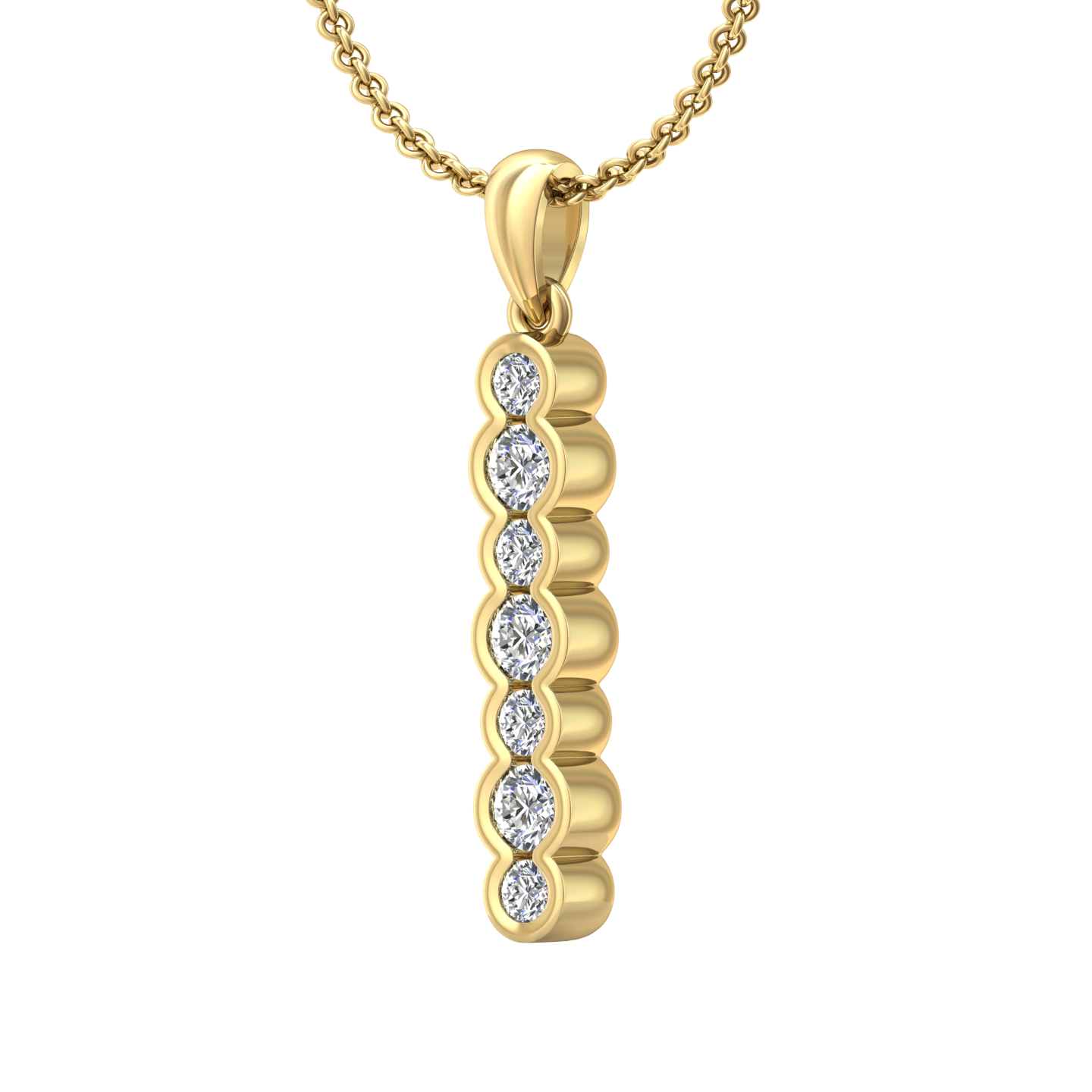 Eclipse Collection All Diamond Stick Pendant  Gardiner Brothers   