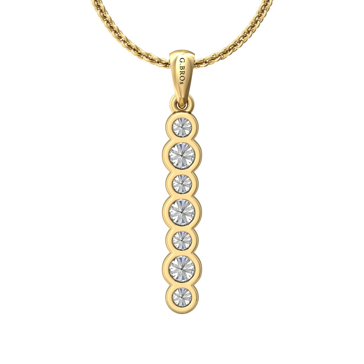 Eclipse Collection All Diamond Stick Pendant  Gardiner Brothers   