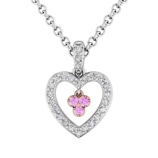 Heart Shaped Diamond Pendant Set With Pink Diamonds  Gardiner Brothers