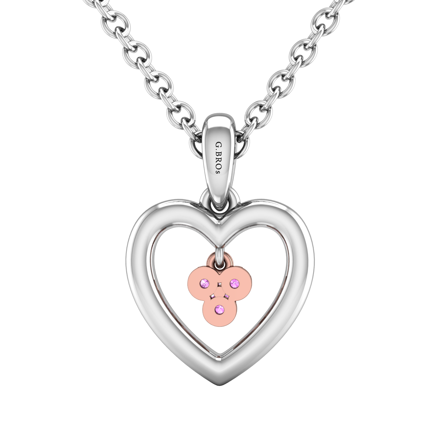 Heart Shaped Diamond Pendant Set With Pink Diamonds  Gardiner Brothers