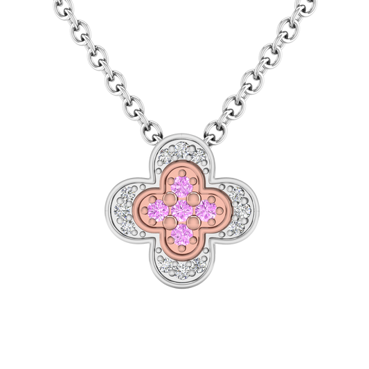 Rosa Pink Diamond, Flower Style Pendant  Gardiner Brothers   