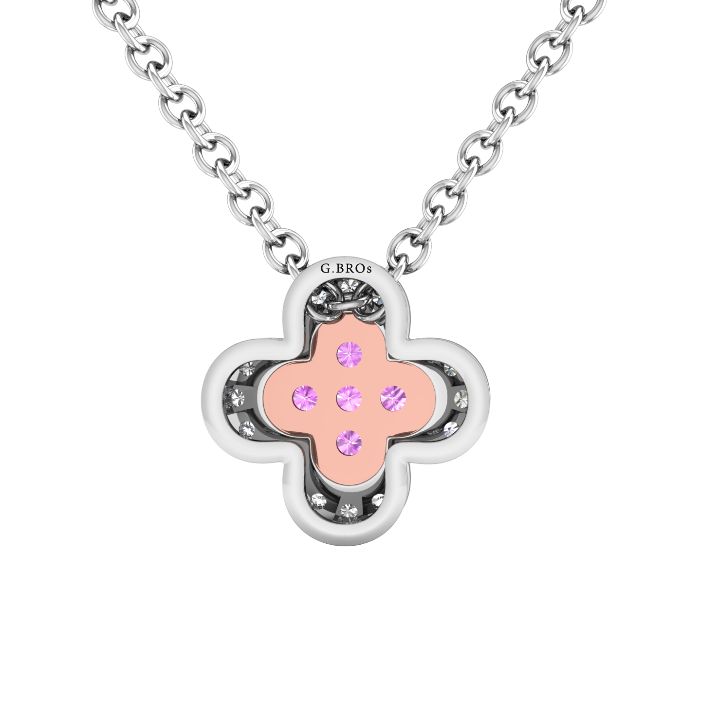 Rosa Pink Diamond, Flower Style Pendant  Gardiner Brothers   