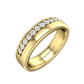 Half Pavé Set Round Brilliant Cut Diamond Off-set Wedding Band  Gardiner Brothers 18ct Yellow Gold 4mm 