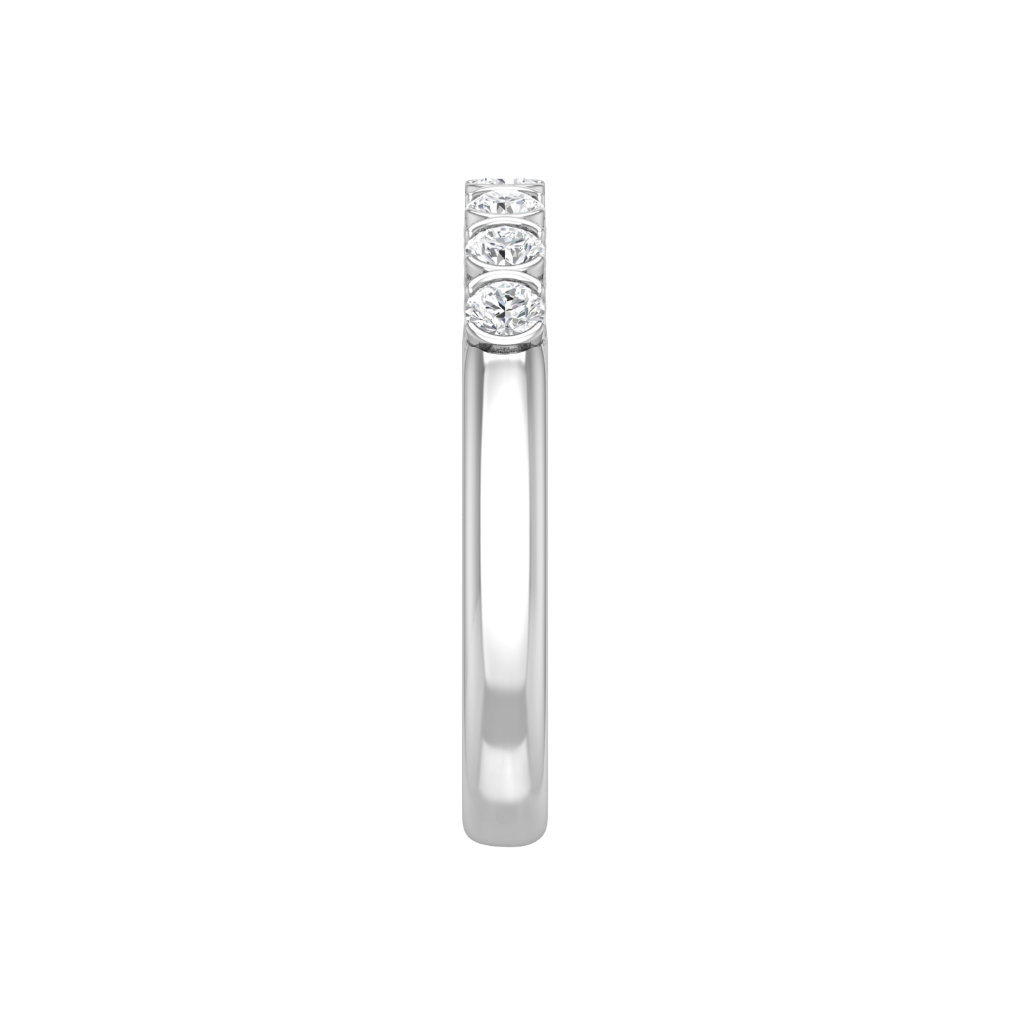 DIAMOND SET 7 STONE HALF RUB-OVER STYLE WEDDING BAND  Gardiner Brothers   