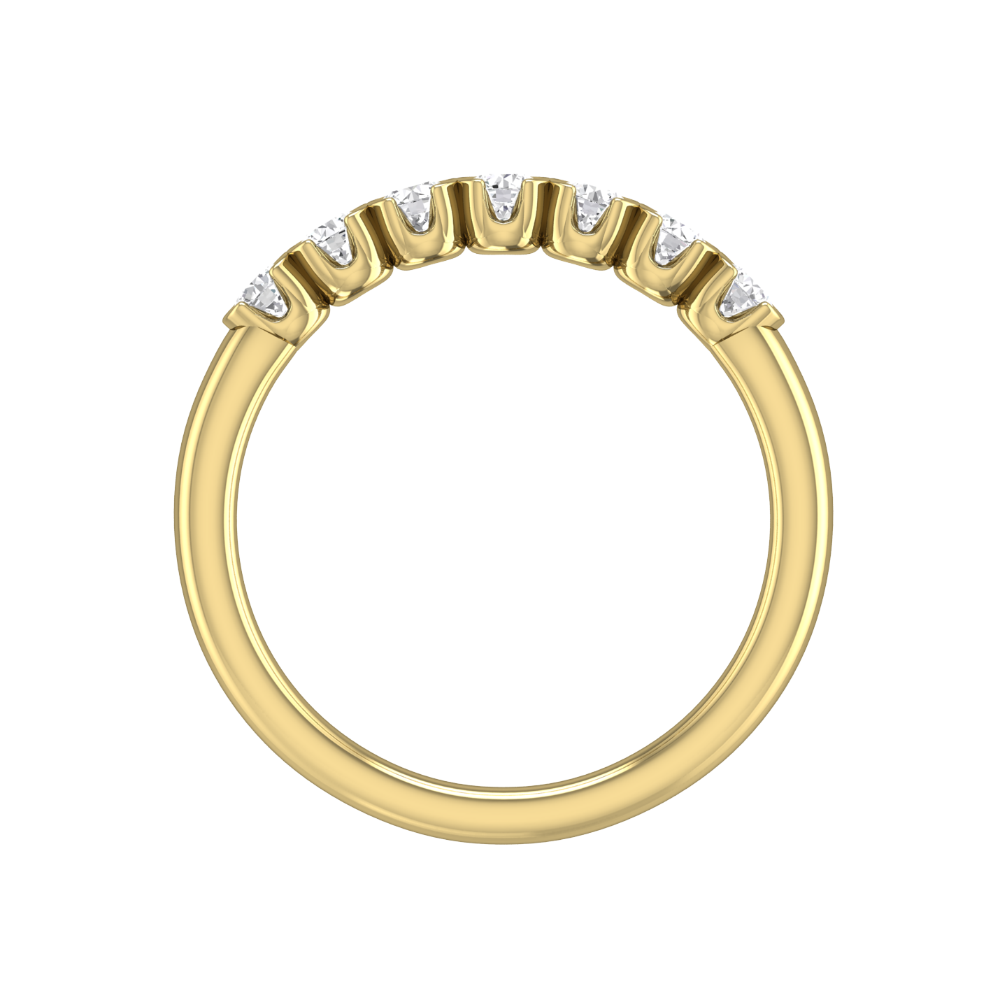DIAMOND SET 7 STONE HALF RUB-OVER STYLE WEDDING BAND  Gardiner Brothers   