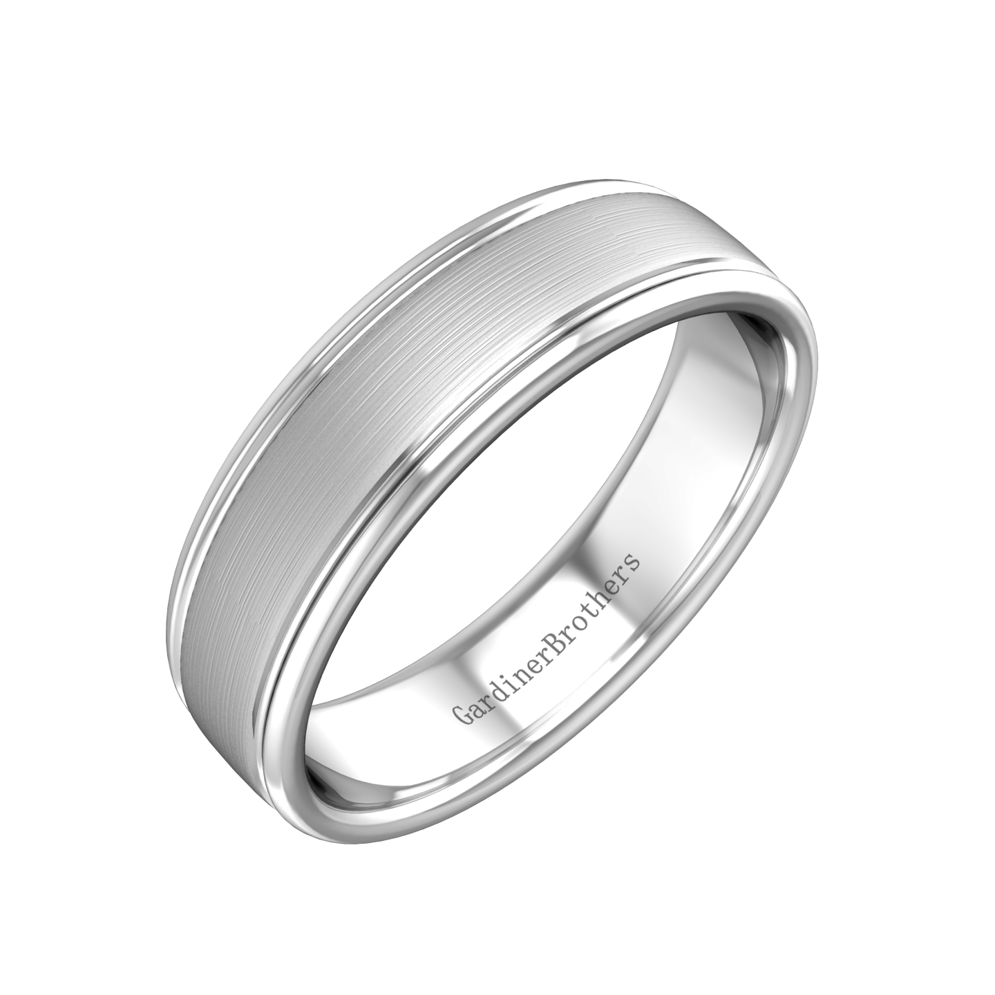 Platinum wedding band with a satin finish  Gardiner Brothers   
