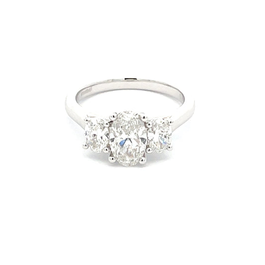 Oval Shaped Diamond 3 Stone Ring - 1.61cts  Gardiner Brothers