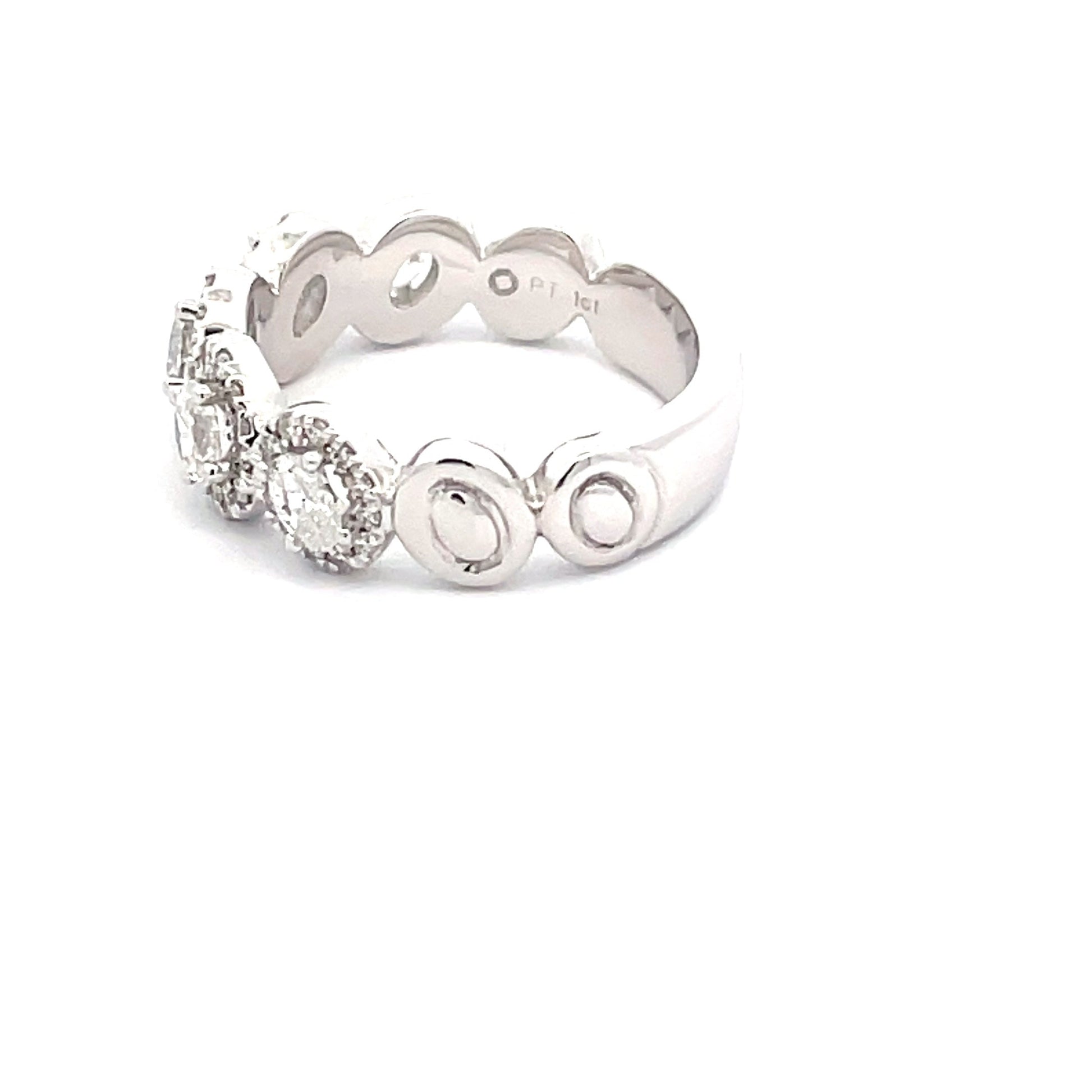 Oval Shaped Diamond Halo Style Eternity Ring  Gardiner Brothers