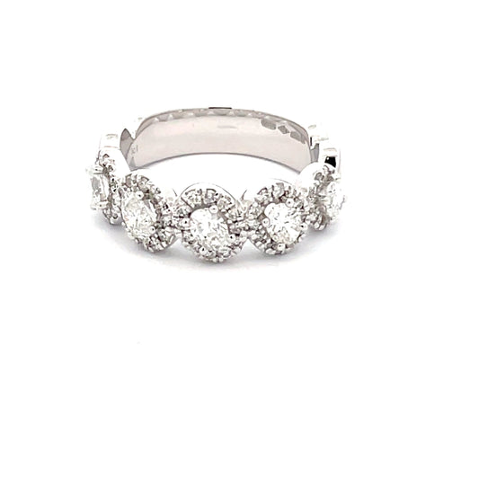 Oval Shaped Diamond Halo Style Eternity Ring  Gardiner Brothers