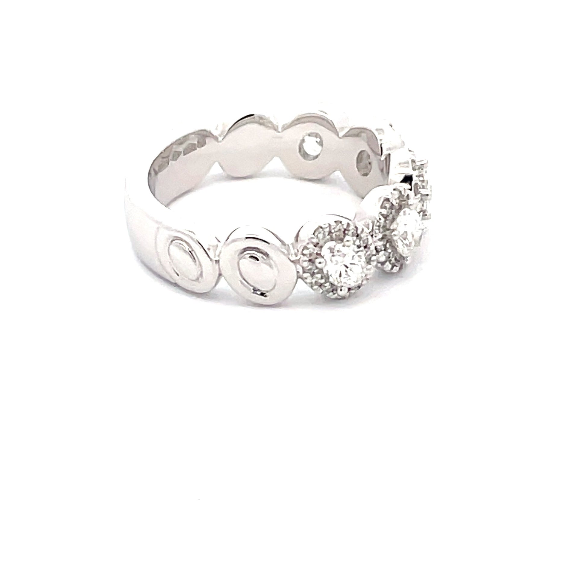 Oval Shaped Diamond Halo Style Eternity Ring  Gardiner Brothers