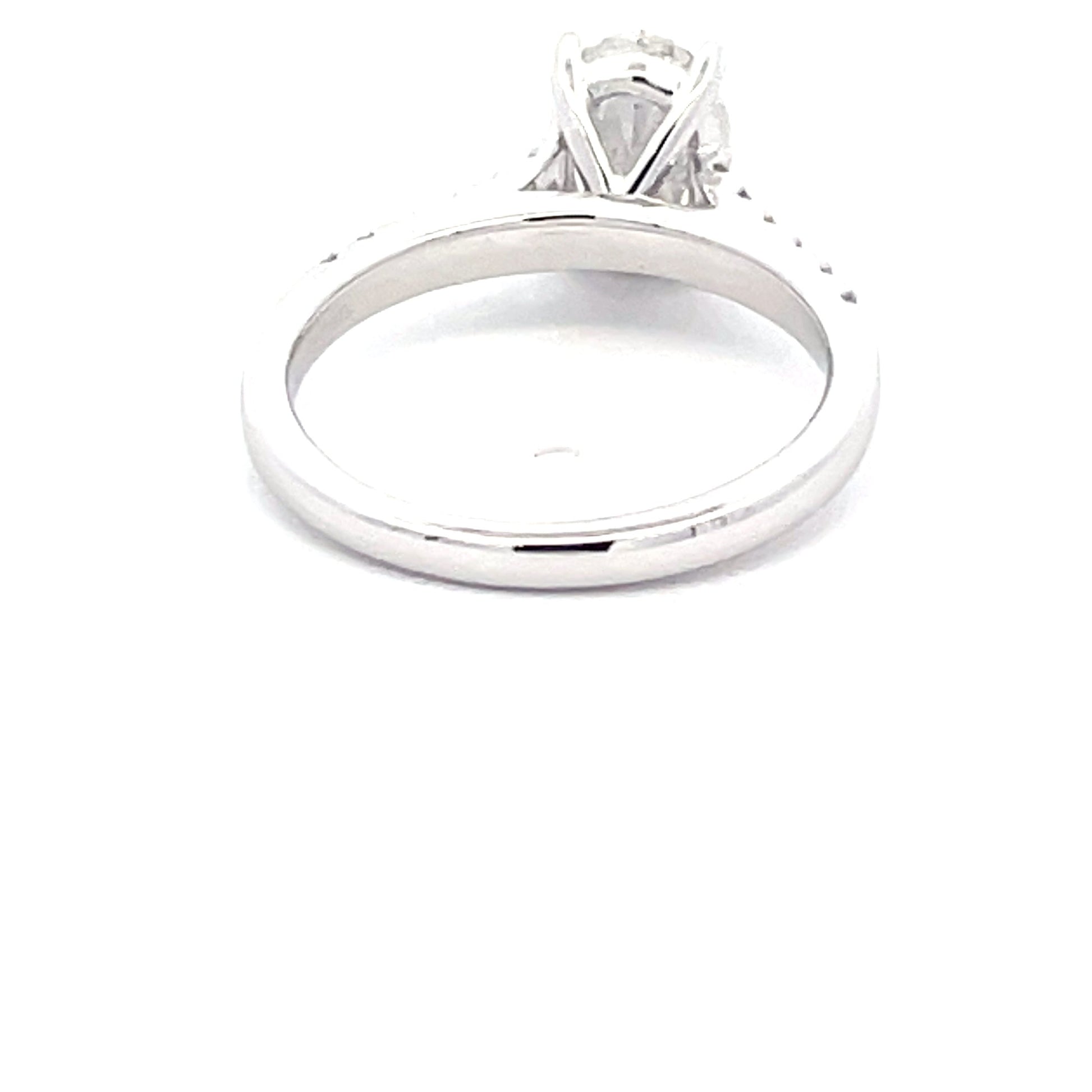 Oval Shaped Diamond Solitaire ring with diamond set shoulders - 1.76cts  Gardiner Brothers