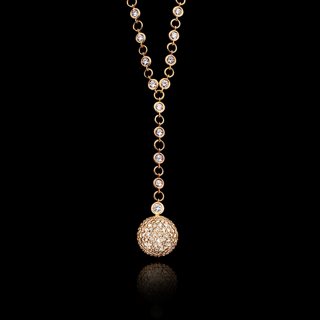 BelleChique Diamond Necklace With Diamond Studded Ball  Gardiner Brothers