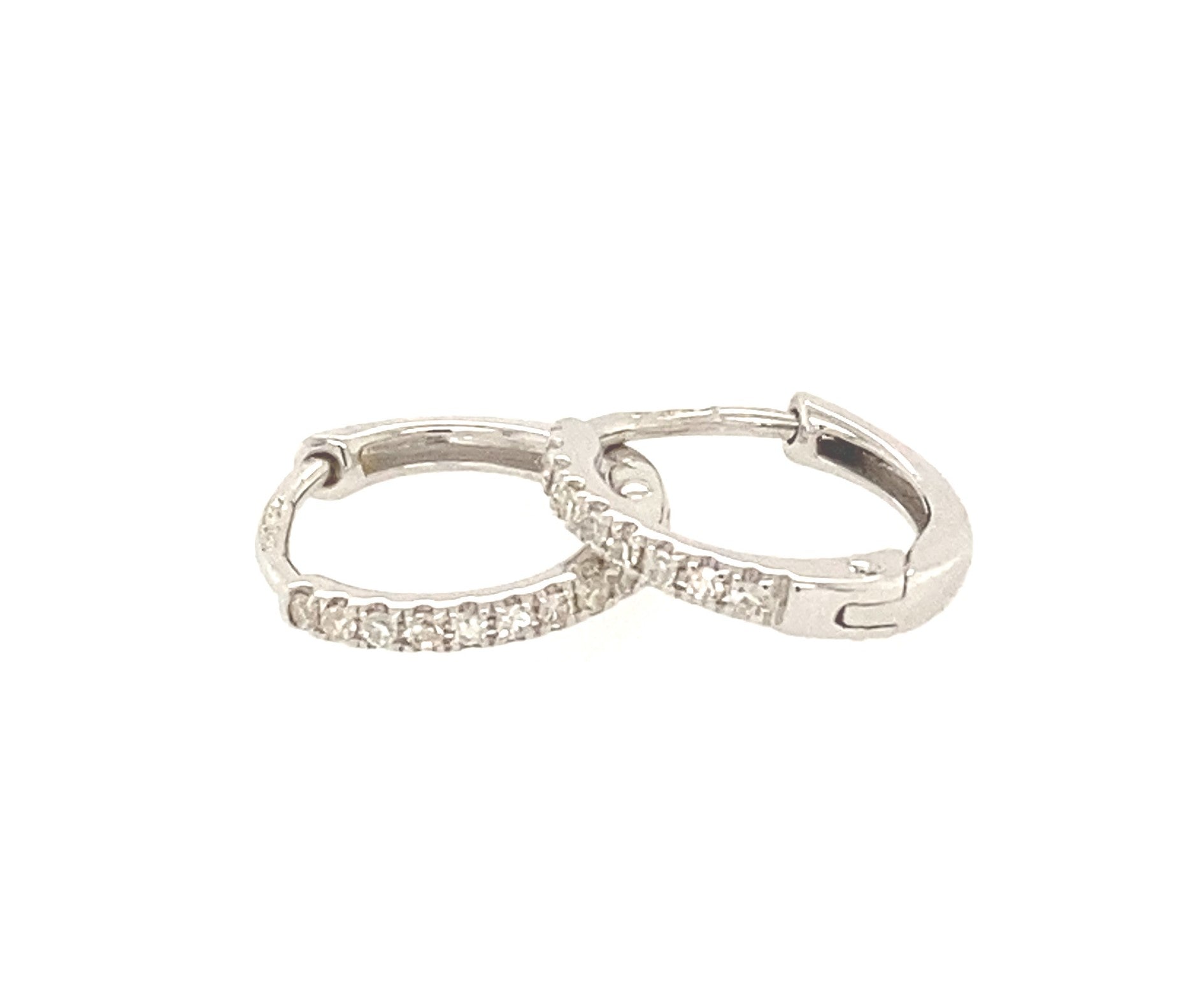 White Gold Diamond Hoop Earrings  Gardiner Brothers